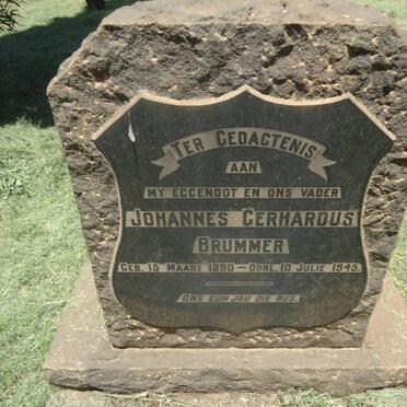 BRUMMER Johannes Gerhardus 1890-1945