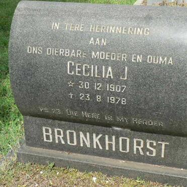BRONKHORST Cecilia J. 1907-1978