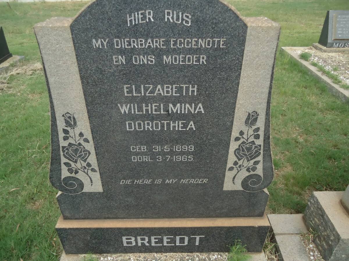 BREEDT Elizabeth Wilhelmina Dorothea 1899-1965