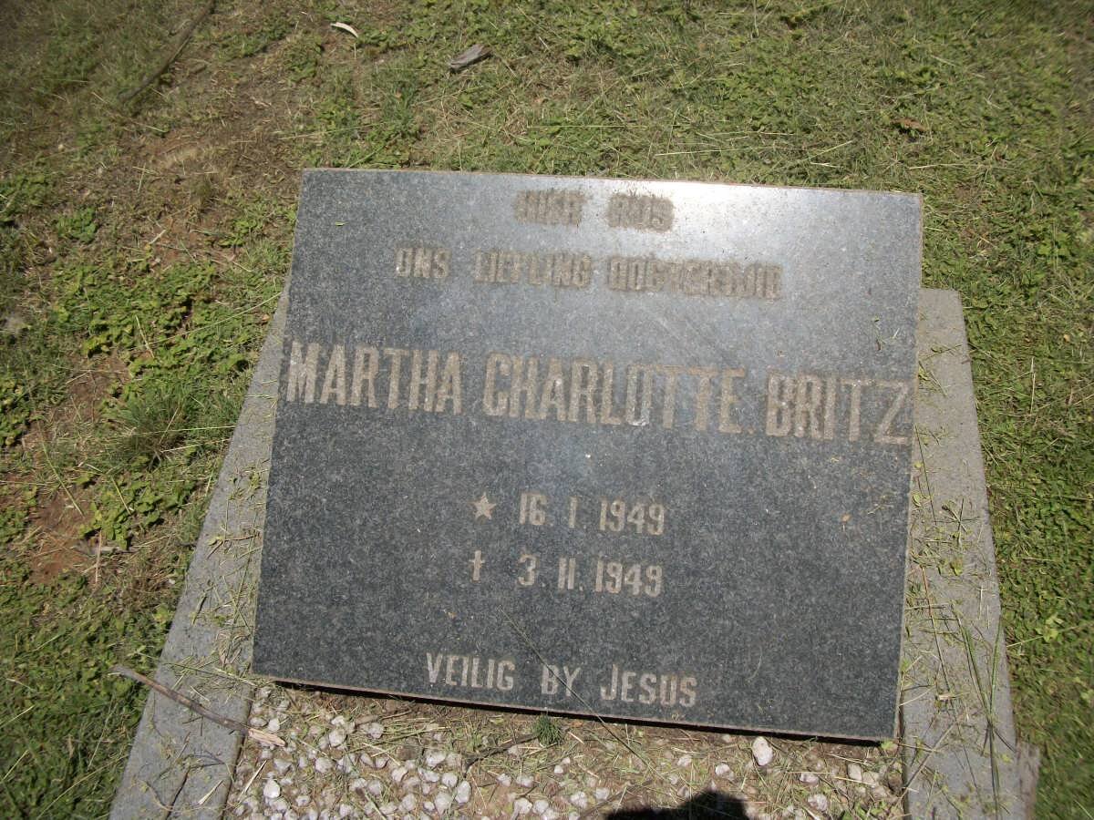 BRITZ Martha Charlotte 1949-1949