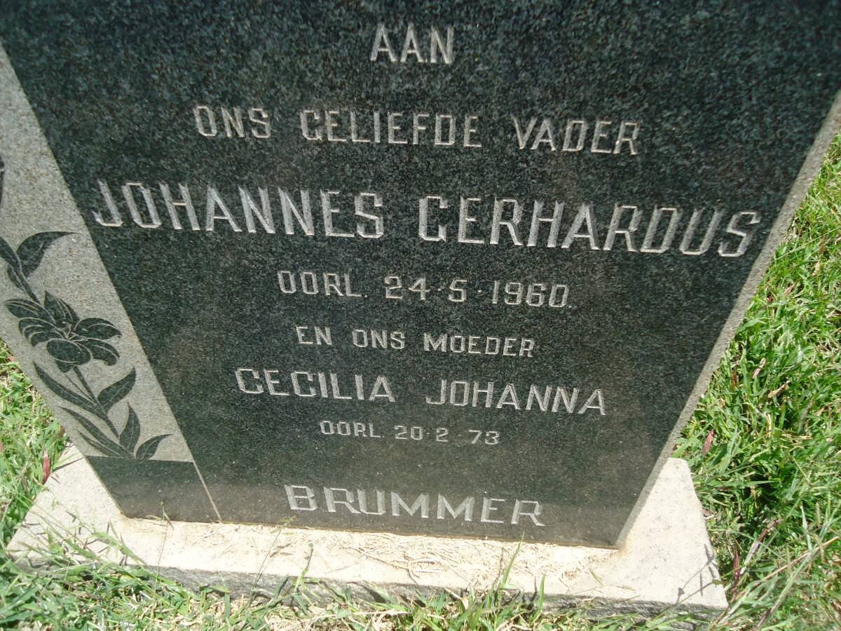 BRUMMER Johannes Gerhardus -1960 &amp; Cecilia Johanna -1973