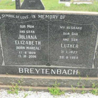 BREYTENBACH Luther 1922-1969 &amp; Juliana Elizabeth MARCAL 1928-2006