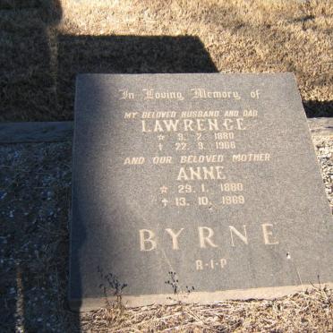 BYRNE Lawrence 1880-1966 &amp; Anne 1880-1969