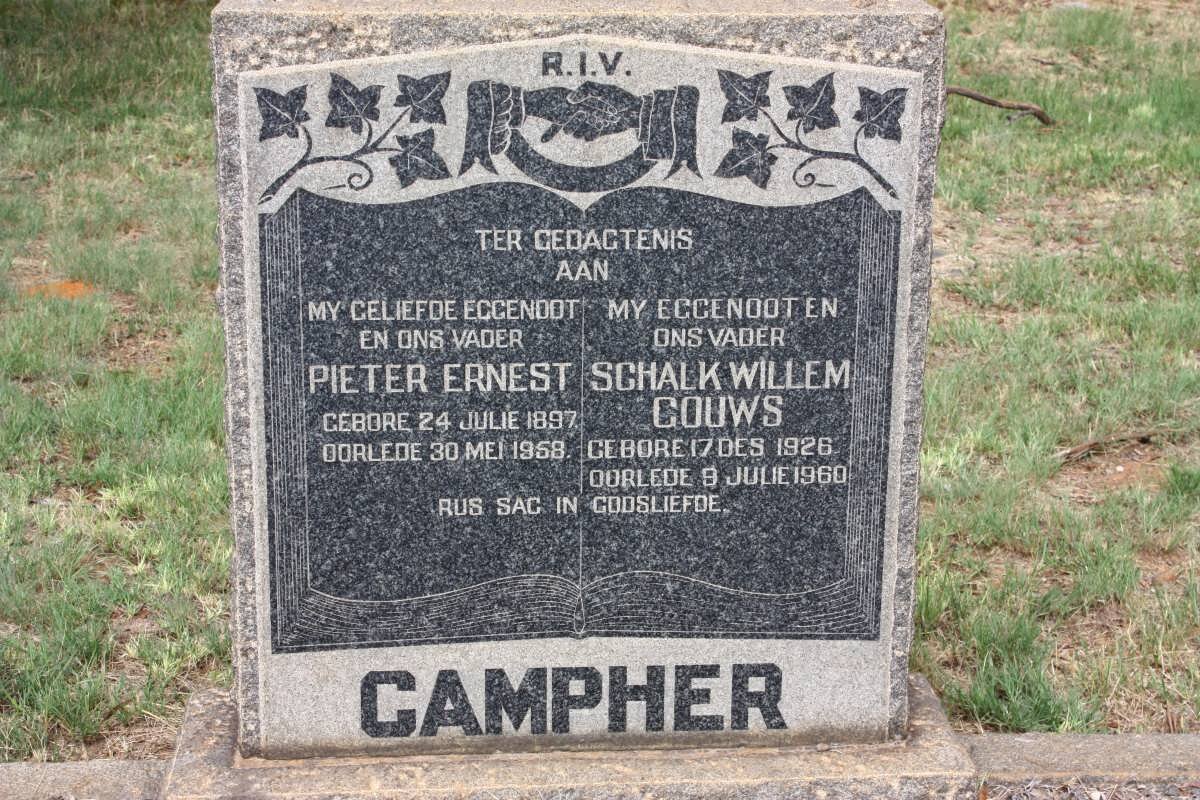 CAMPHER Pieter Ernest 1897-1958 :: GOUWS Schalk Willem 1926-1960