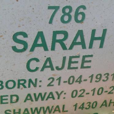 CAJEE Sarah 1931-2009