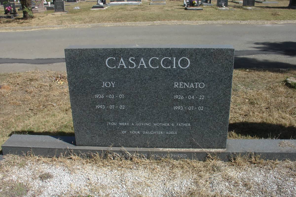 CASACCIO Renato 1926-1993 &amp; Joy 1936-1993