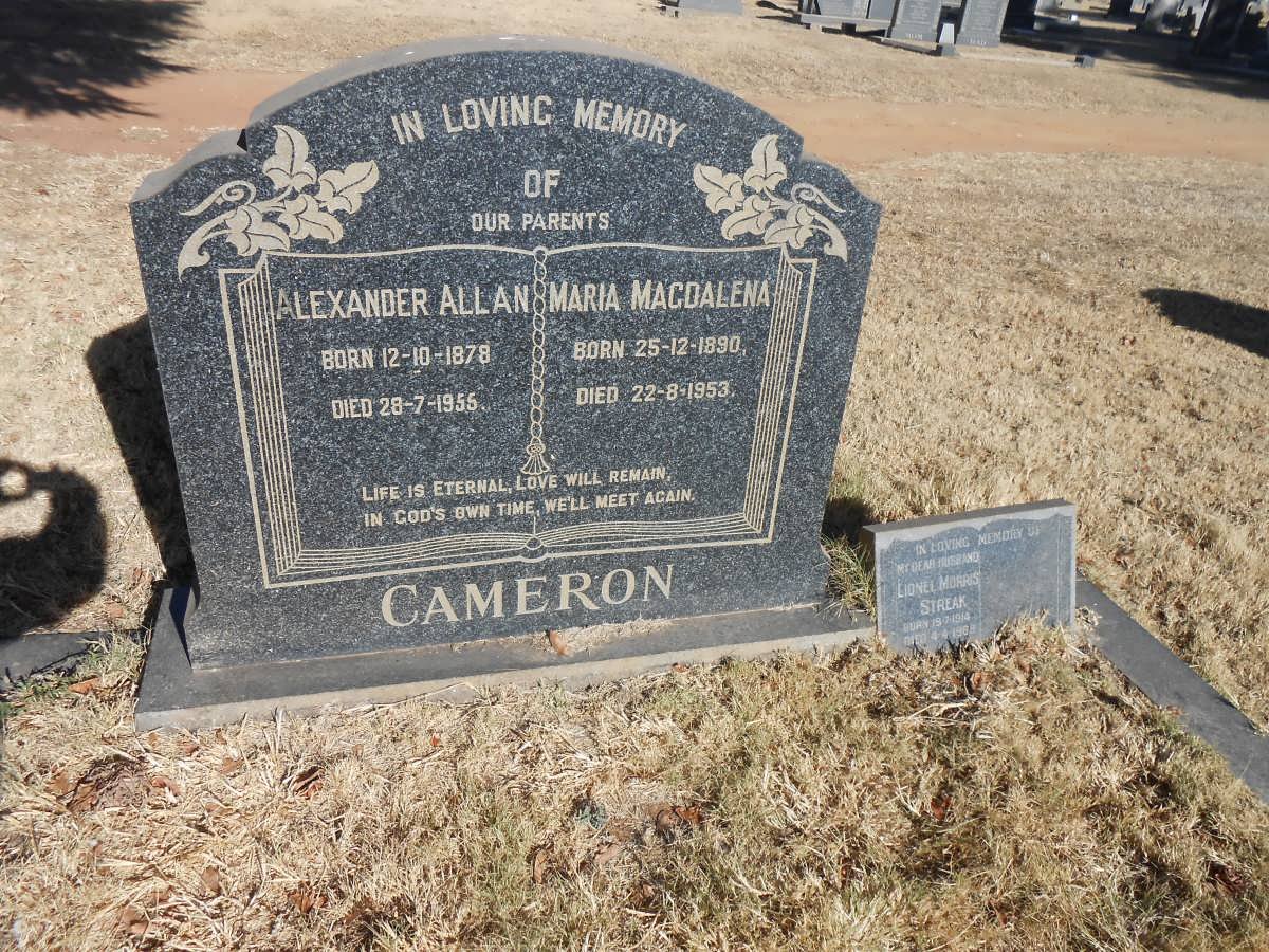 CAMERON Alexander Allan 1878-1955 &amp; Maria Magdalena 1890-1953