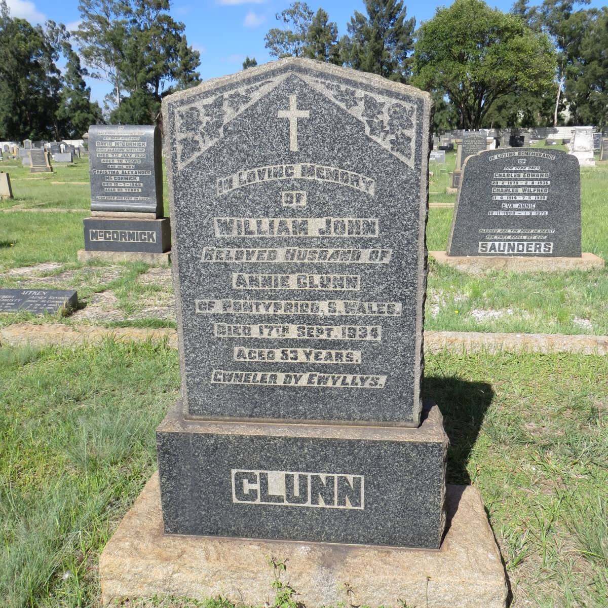 CLUNN William John -1934