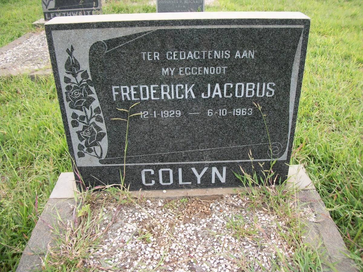 COLYN Frederick Jacobus 1929-1963