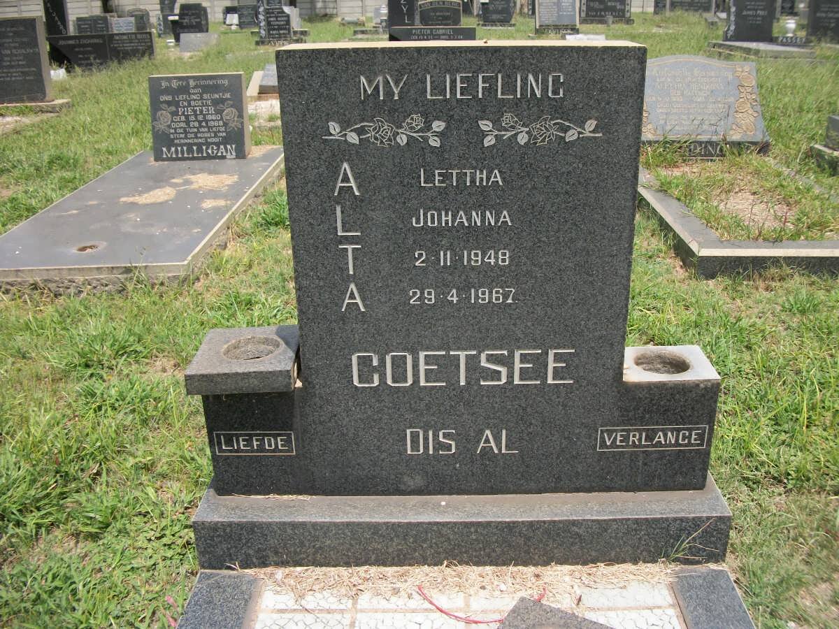 COETSEE Lettha Johanna 1948-1967