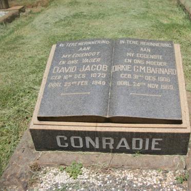 CONRADIE David Jacob 1873-1949 &amp; Dirkie C.M. BARNARD 1906-1969