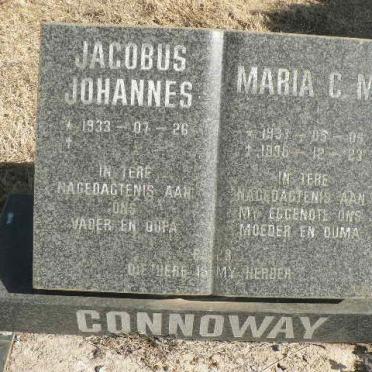 CONNOWAY Jacobus Johannes 1933- &amp; Maria C.M. 1937-1996