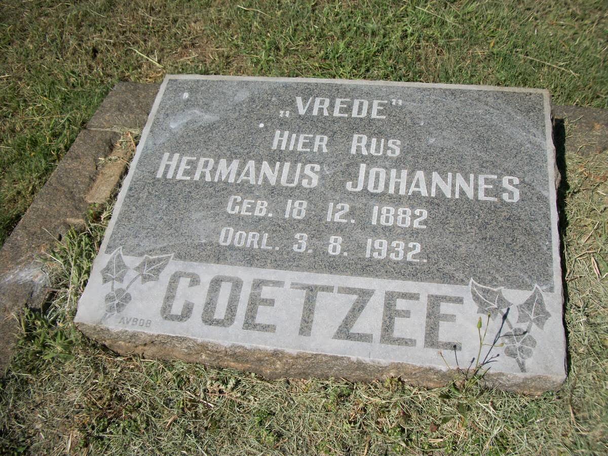 COETZEE Hermanus Johannes 1882-1932