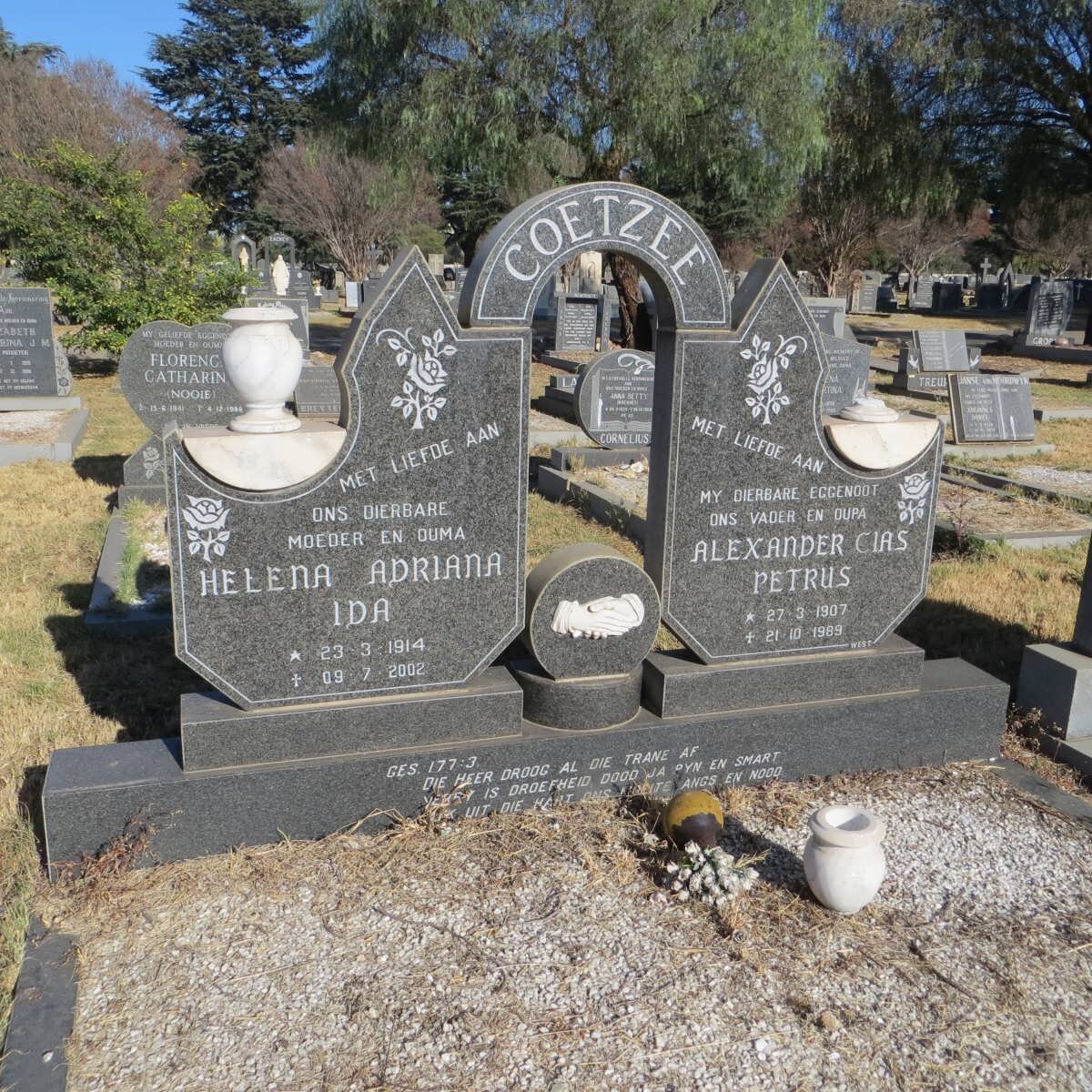 COETZEE Alexander Cias Petrus 1907-1989 &amp; Helena Adriana Ida 1914-2002