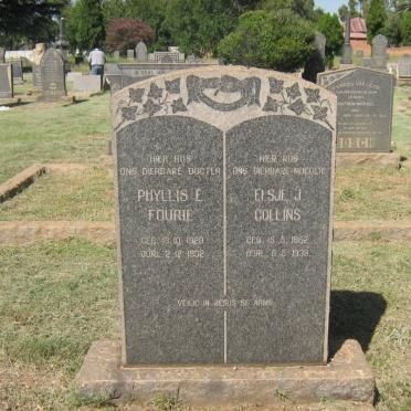 COLLINS Elsje J. 1862-1939 :: FOURIE Phyllis E. 1920-1932