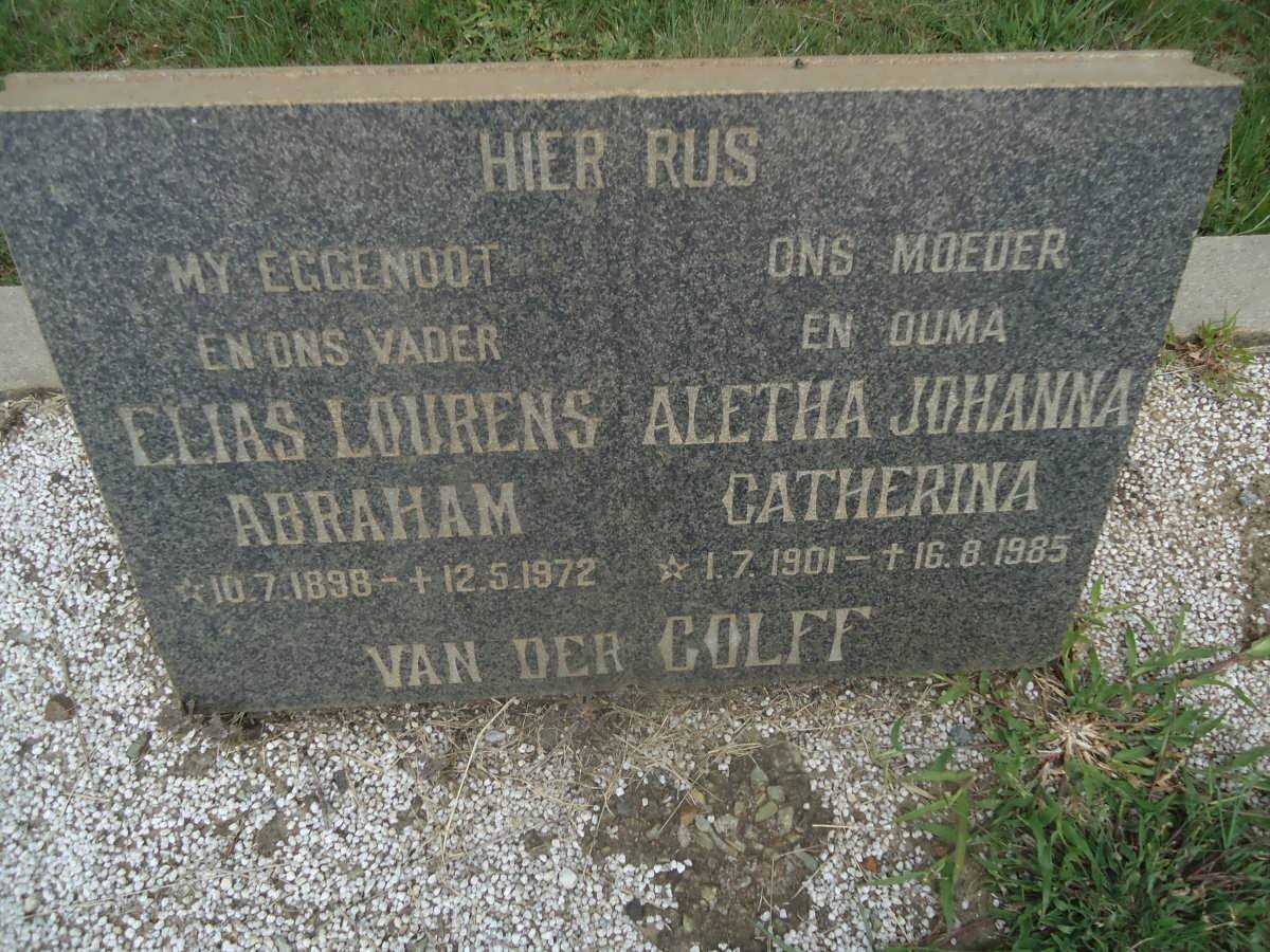 COLFF Elias Lourens Abraham 1898-1972 &amp; Aletha Johanna Catherina 1901-1985