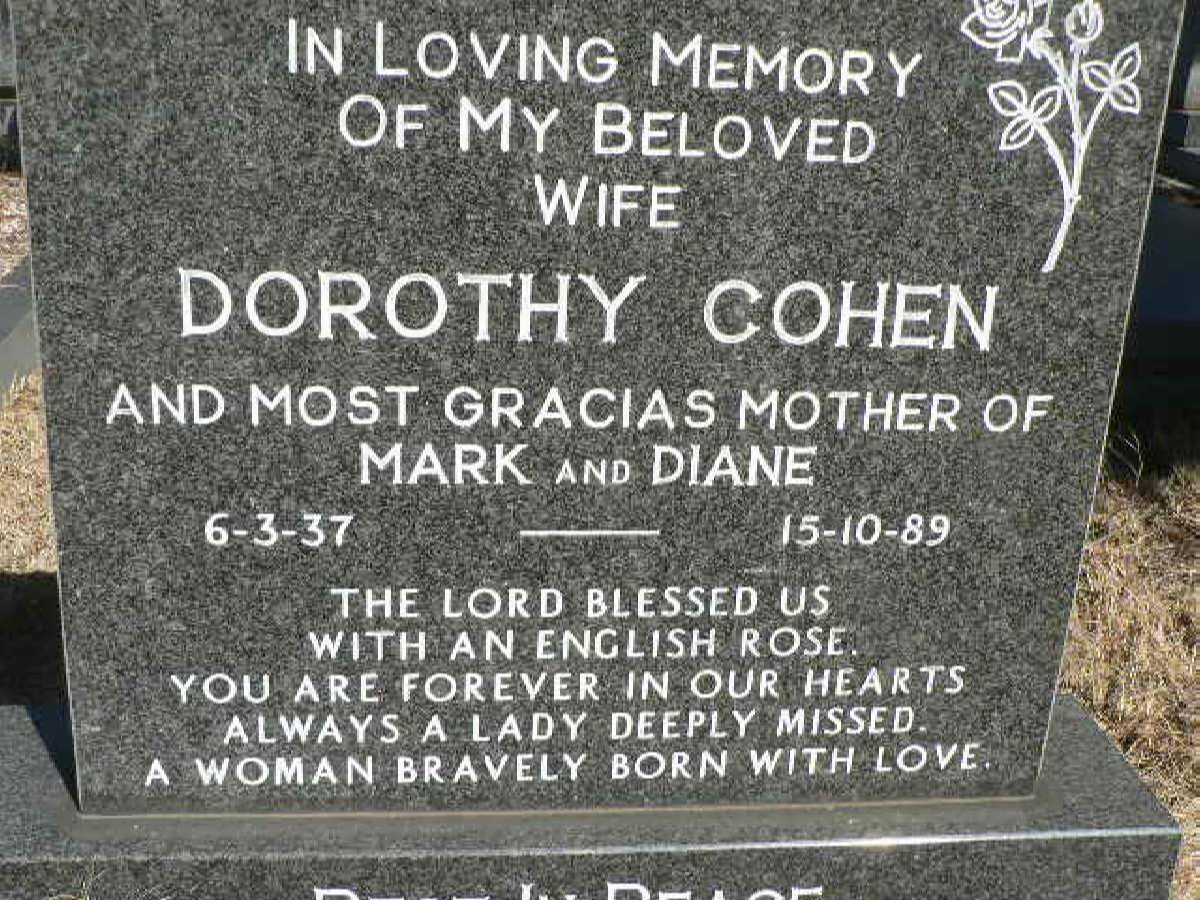 COHEN Dorothy 1937-1989