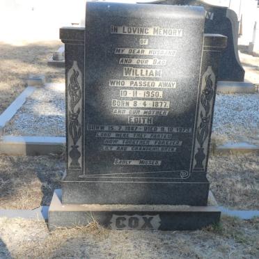 COX William 1877-1950 &amp; Edith 1887-1973