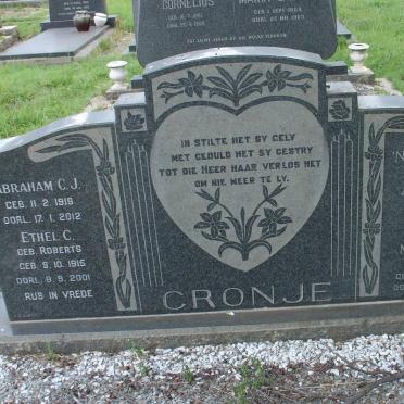 CRONJE Abraham C.J. 1919-2012 &amp; Ethel C. ROBERTS 1915-2001
