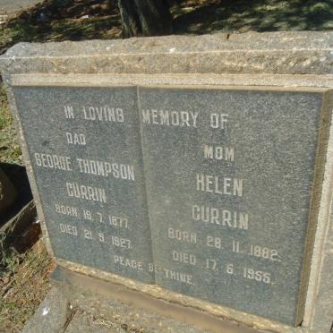 CURRIN George Thompson 1871-1927 &amp; Helen 1882-1955