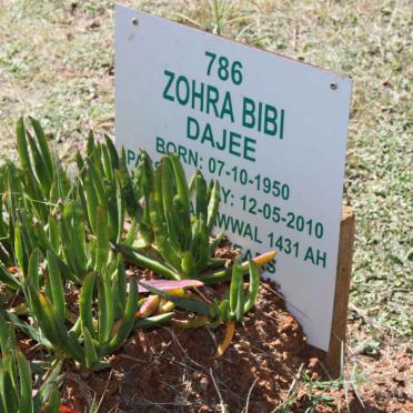 DAJEE Zohra Bibi 1950-2010