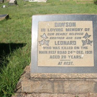 DAWSON Leonard -1931