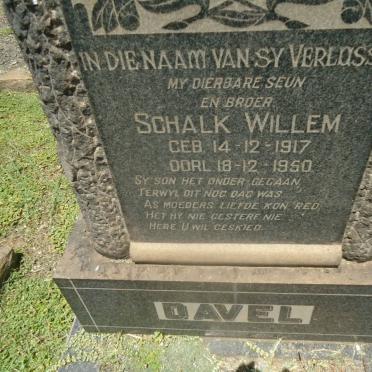 DAVEL Schalk Willem 1917-1950