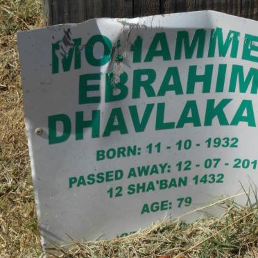 DHAVLAKAR Mohammed Ebrahim 1932-2011