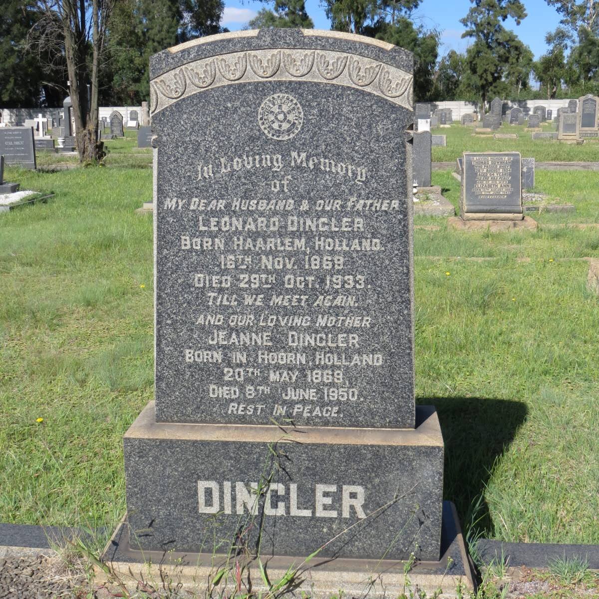 DINGLER Leonard 1869-1933 &amp; Jeanne 1869-1950