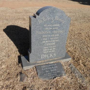 DICKS Frederick Johannes 1888-1953 &amp; Catherine COLLEY 1901-1956