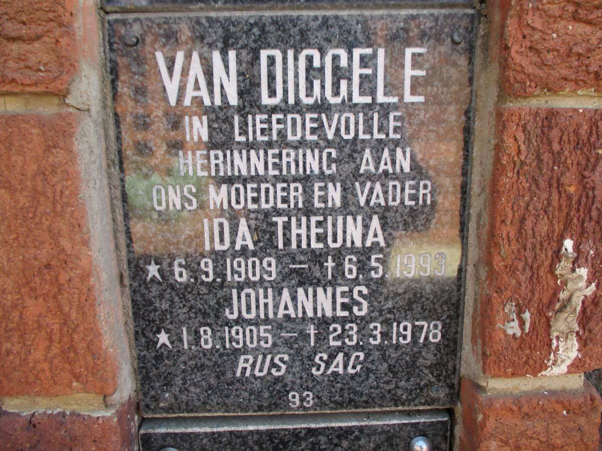DIGGELE Johannes, van 1905-1978 &amp; Ida Theuna 1909-1993