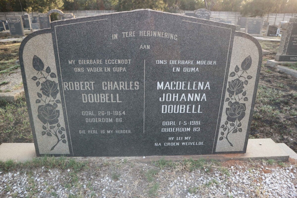 DOUBELL Robert Charles -1954 &amp; Magdelena Johanna -1981