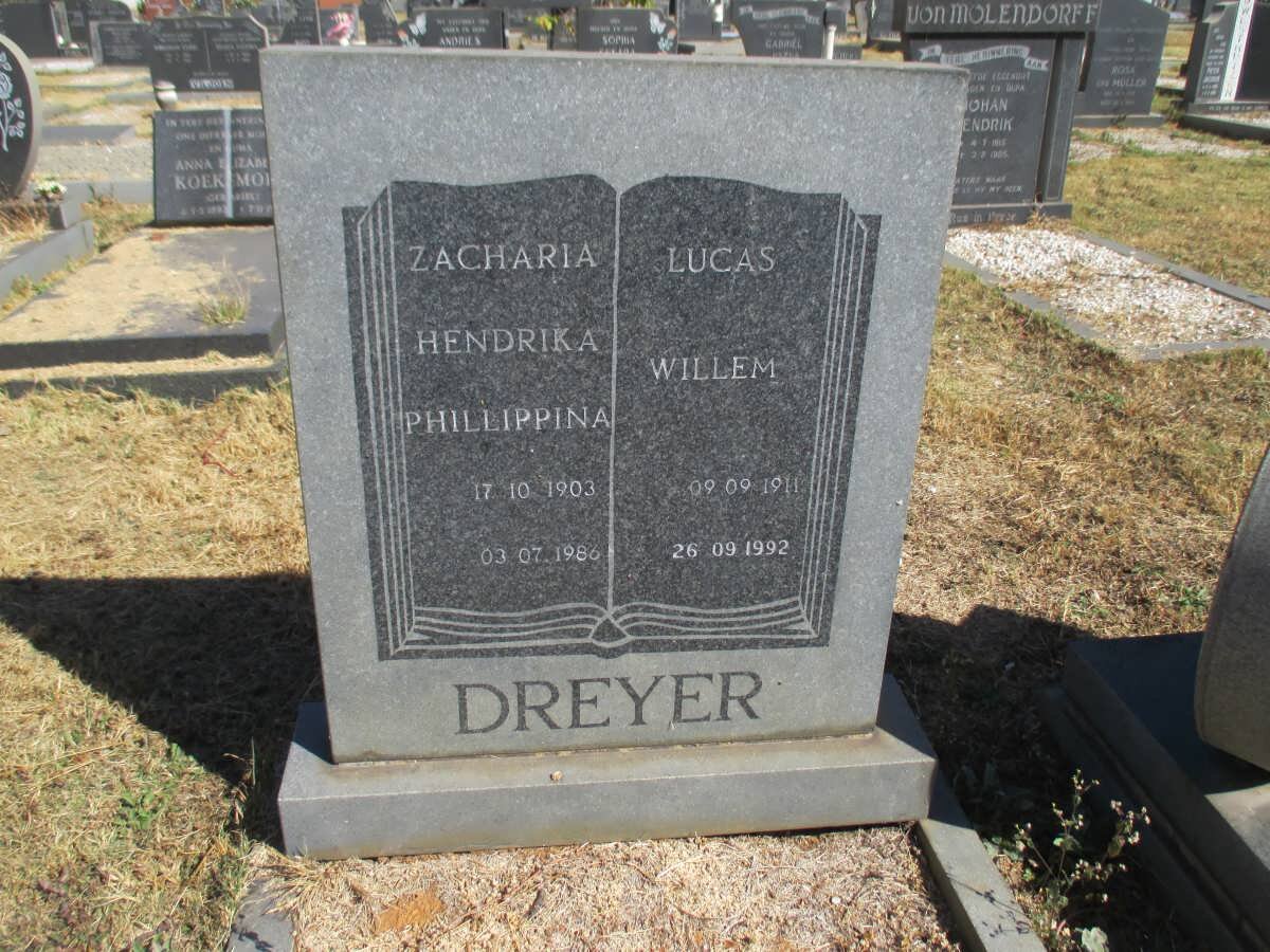 DREYER Lucas Willem 1911-1992 &amp; Zacharia Hendrika Phillippina 1903-1986