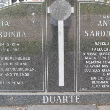 DUARTE Antonio Sardinha 1913-1997 &amp; Maria Sardinha 1914-1994