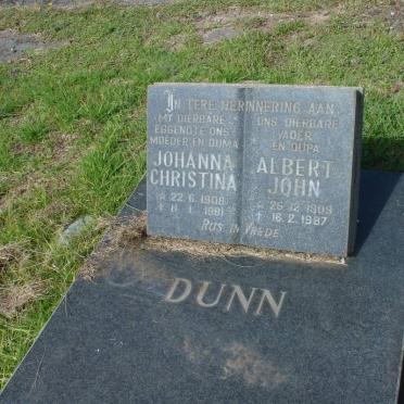 DUNN Albert John 1909-1987 &amp; Johanna Christina 1906-1981