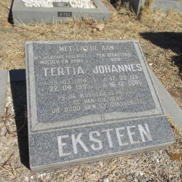 EKSTEEN Johannes 1911-2005 &amp; Tertia 1914-1993