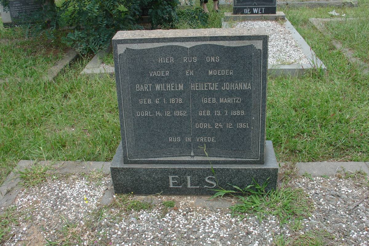 ELS Bart Wilhelm 1878-1952 &amp; Heiletje Johanna MARITZ 1889-1951