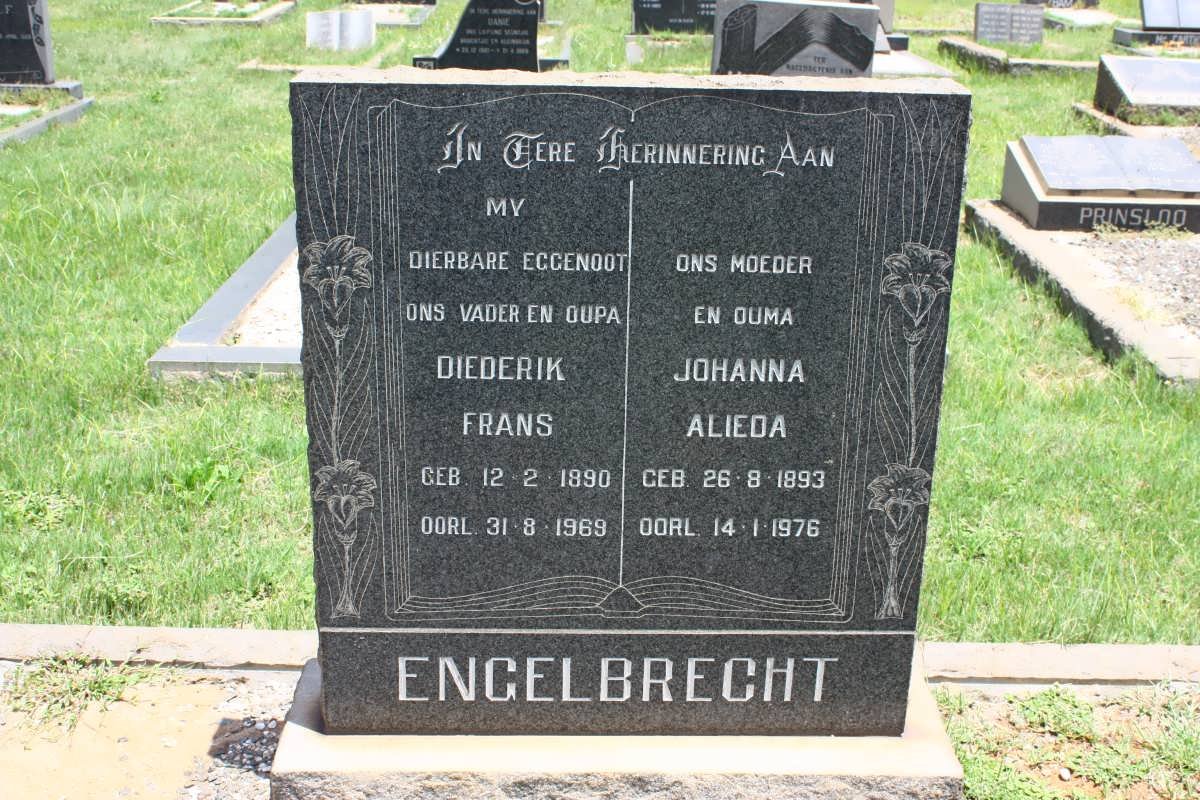 ENGELBRECHT Diederik Frans 1890-1969 &amp; Johanna Alieda 1893-1976