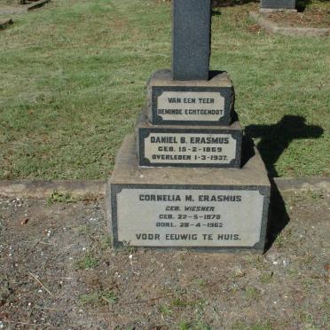 ERASMUS Daniel B. 1869-1937 &amp; Cornelia M. WIESNER 1878-1962