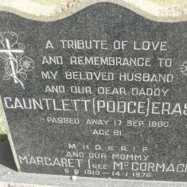 ERASMÉ Gauntlett -1960 &amp; Margaret McCORMACK 1910-1976