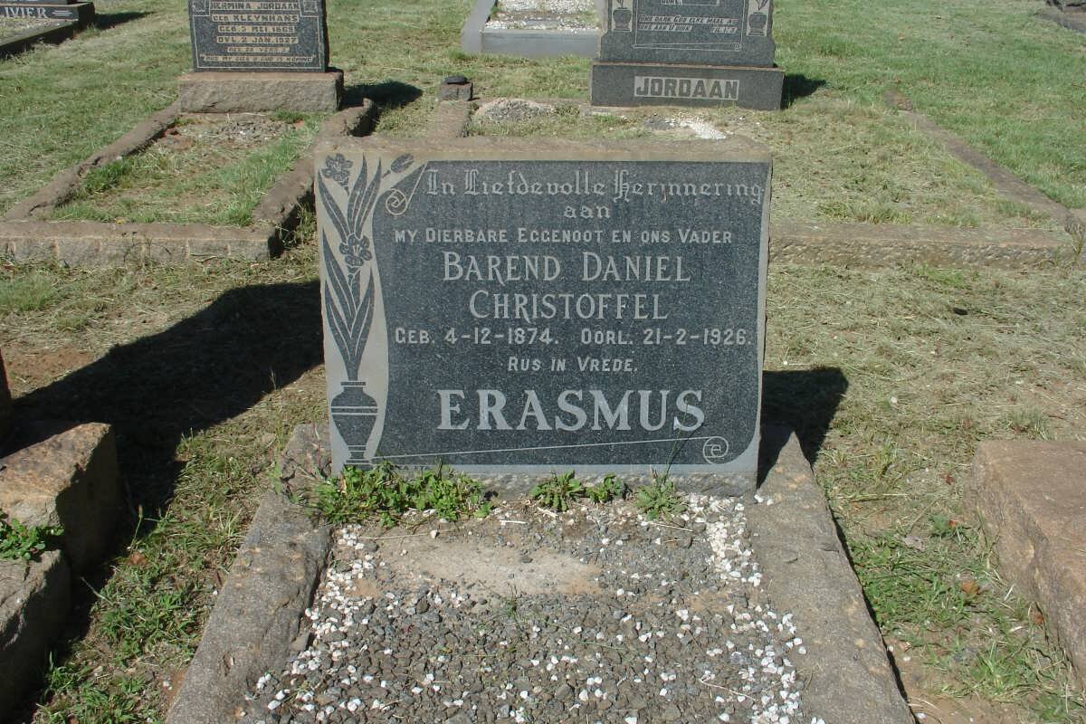 ERASMUS Barend Daniel Christoffel 1874-1926