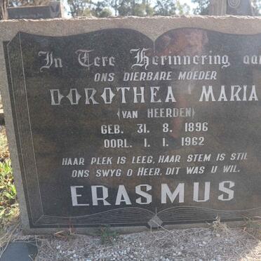ERASMUS Dorothea Maria nee VAN HEERDEN 1896-1962