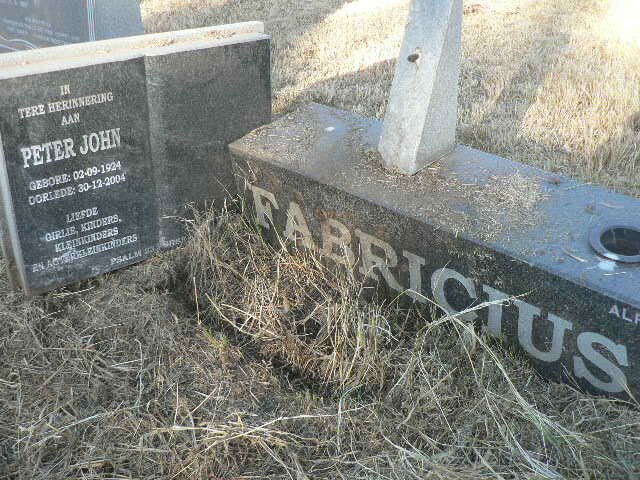 FABRICIUS Peter John 1924-2004