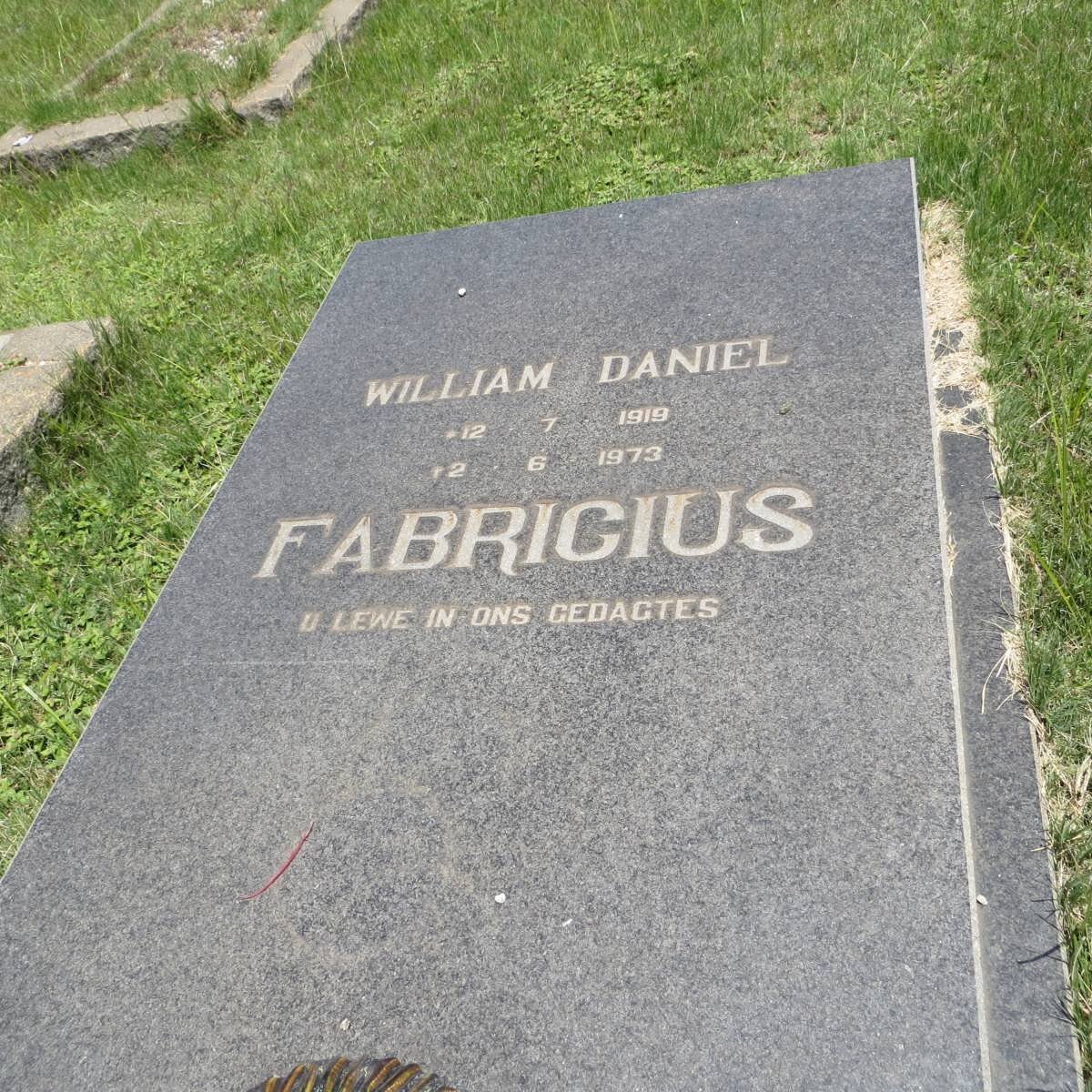 FABRICIUS Willem Daniel 1919-1973