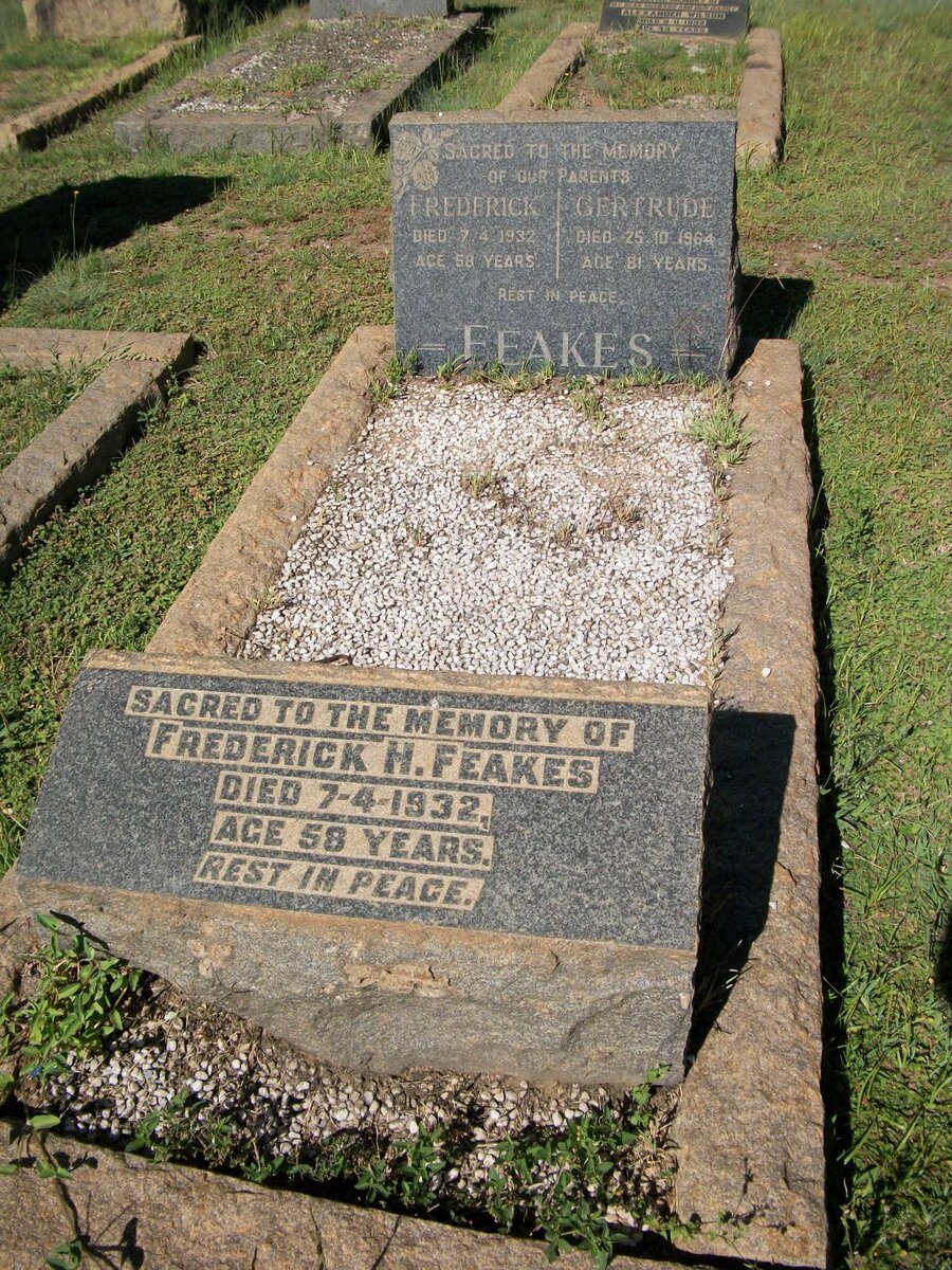 FEAKES Frederick -1932 &amp; Gertrude -1964 :: FEAKES Frederick H. -1932