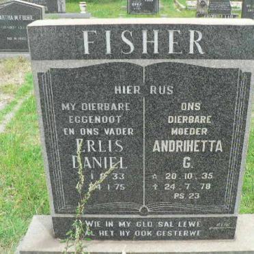 FISHER Erlis Daniel 1933-1975 &amp; Andrihetta G. 1935-1978