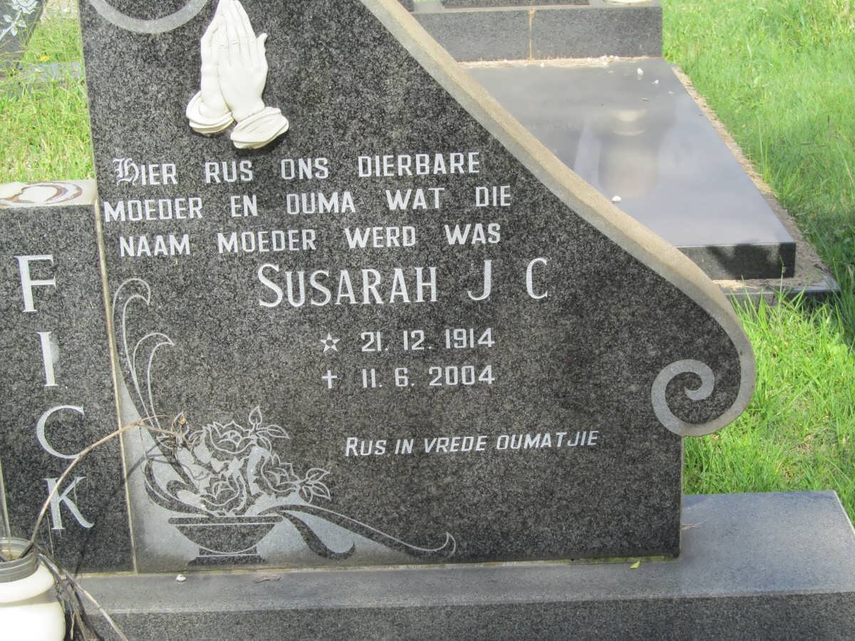 FICK William Caldwell 1912-1978 &amp; Susarah J.C 1914-2004