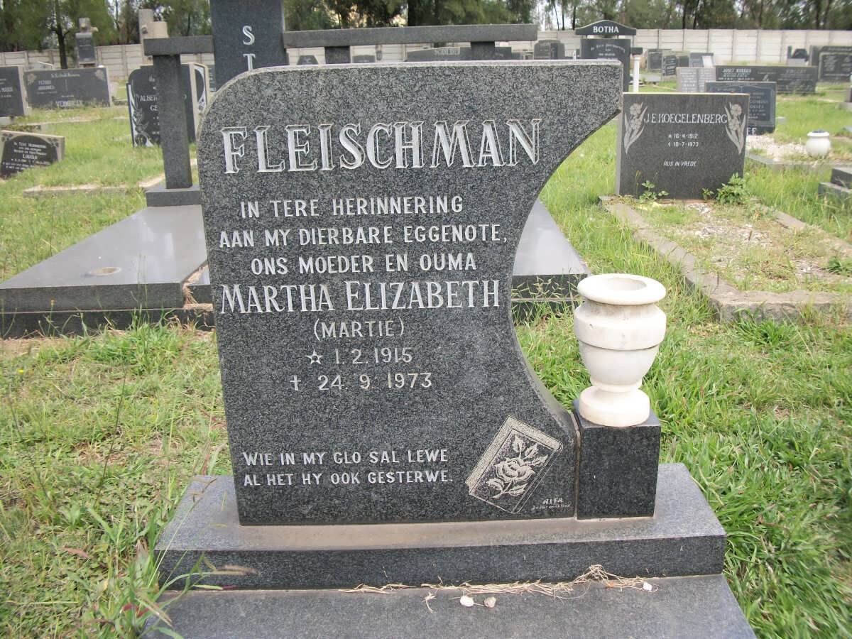 FLEISHMAN Martha Elizabeth 1915-1973