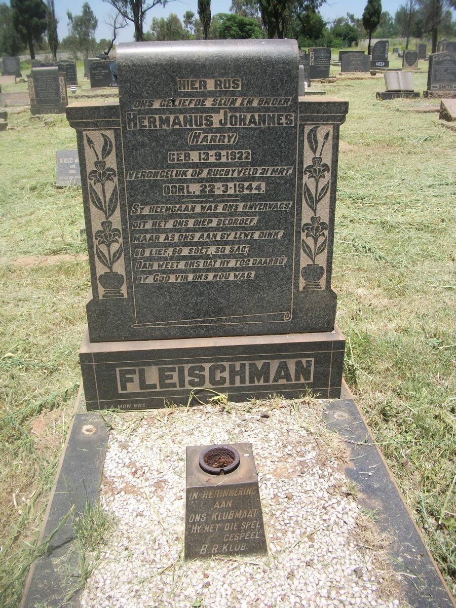 FLEISCHMAN Hermanus Johannes 1922-1944