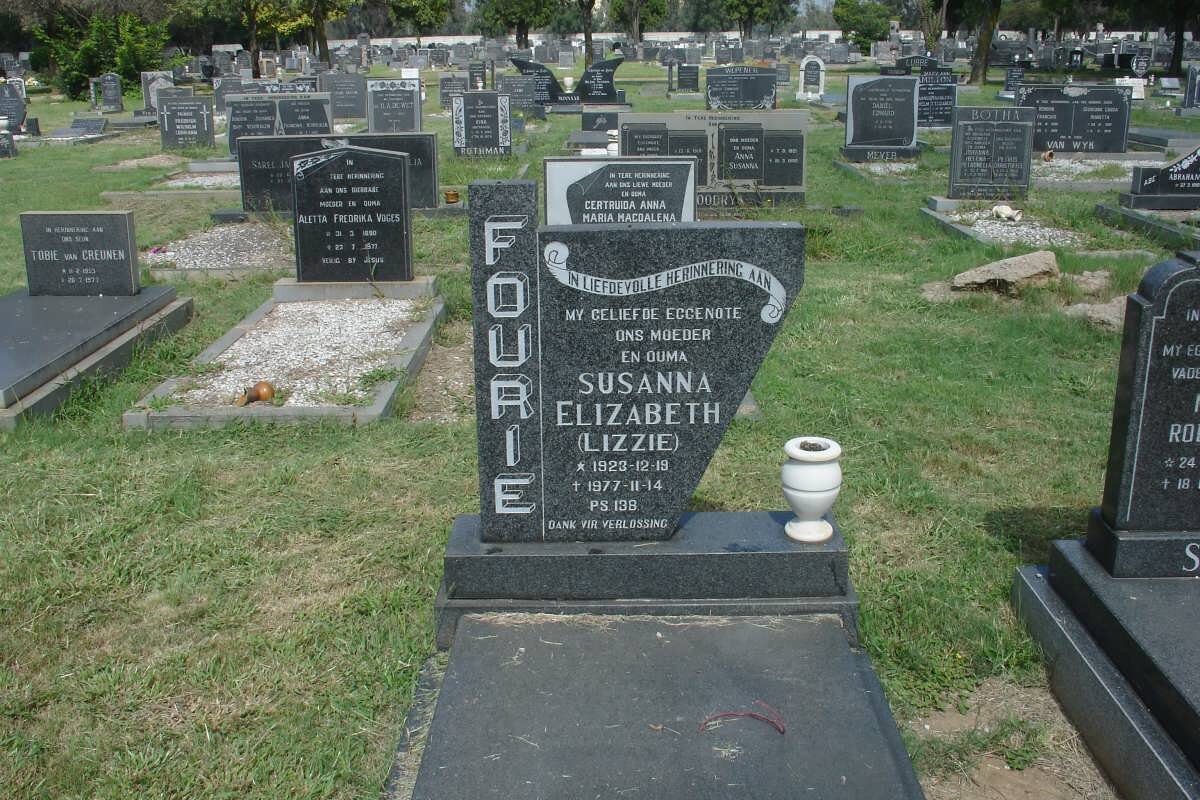FOURIE Susanna Elizabeth 1923-1977